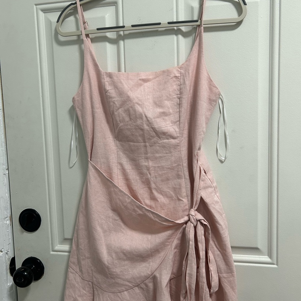 Elegant Pink Wrap Dress